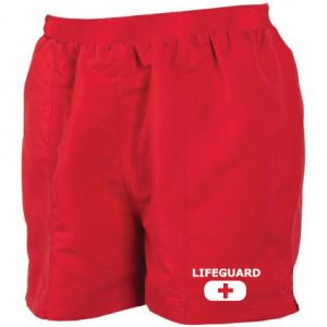 womens lifeguard shorts red