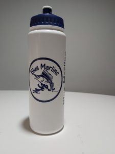 A fantastic 750ml finger grip sports bottles produced for SLB Blue Marlins. Perfect for using on pool side with a soft valve to easily take a drink without spillage when required.